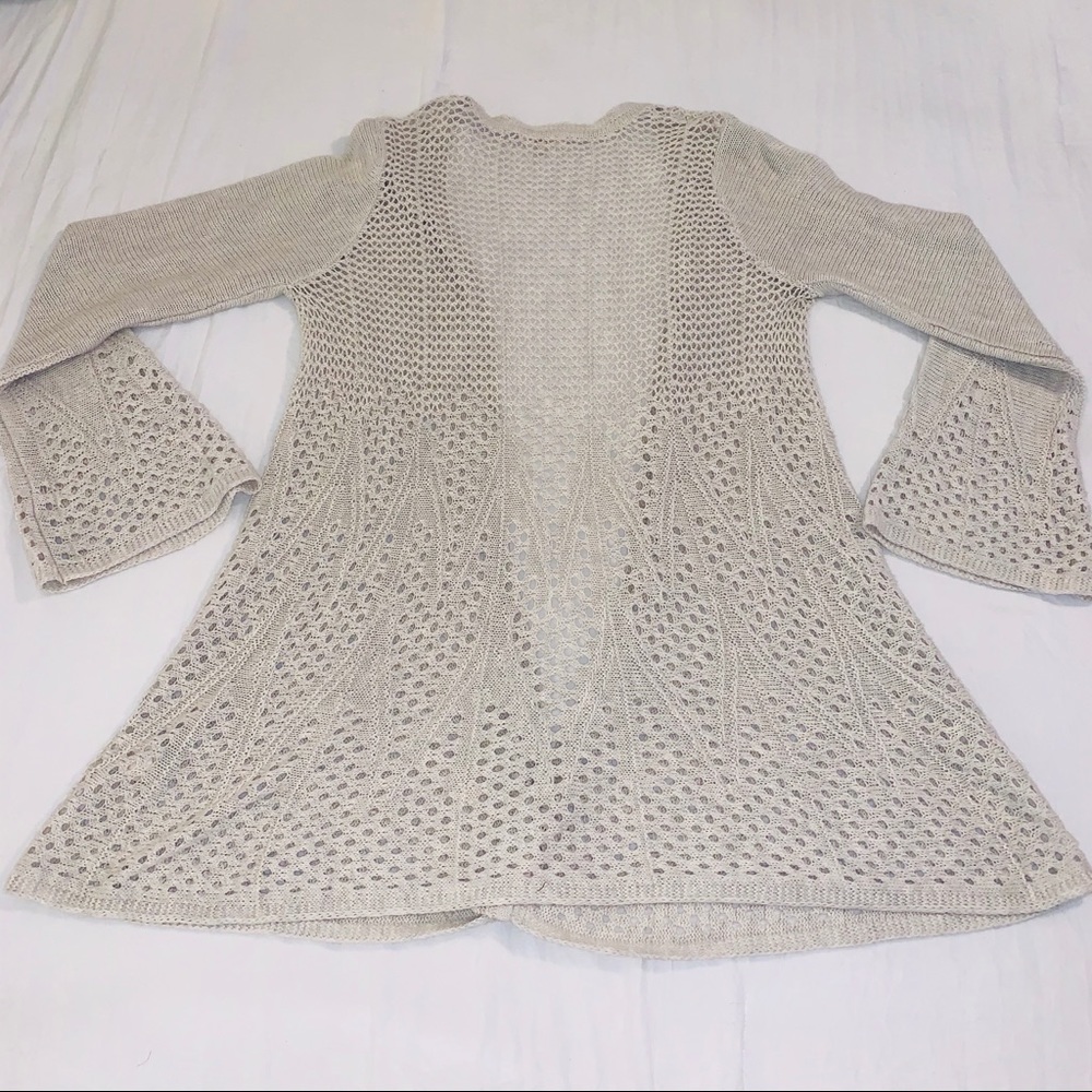 MYSTREE Crochet Knit Long Sleeve Cardigan - Picture 7 of 7